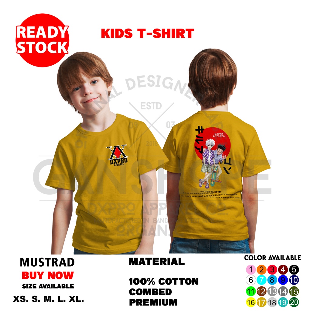 BAJU DISTRO ANAK ANIME LOGO KILLUA GON HUNTER PREMIUM