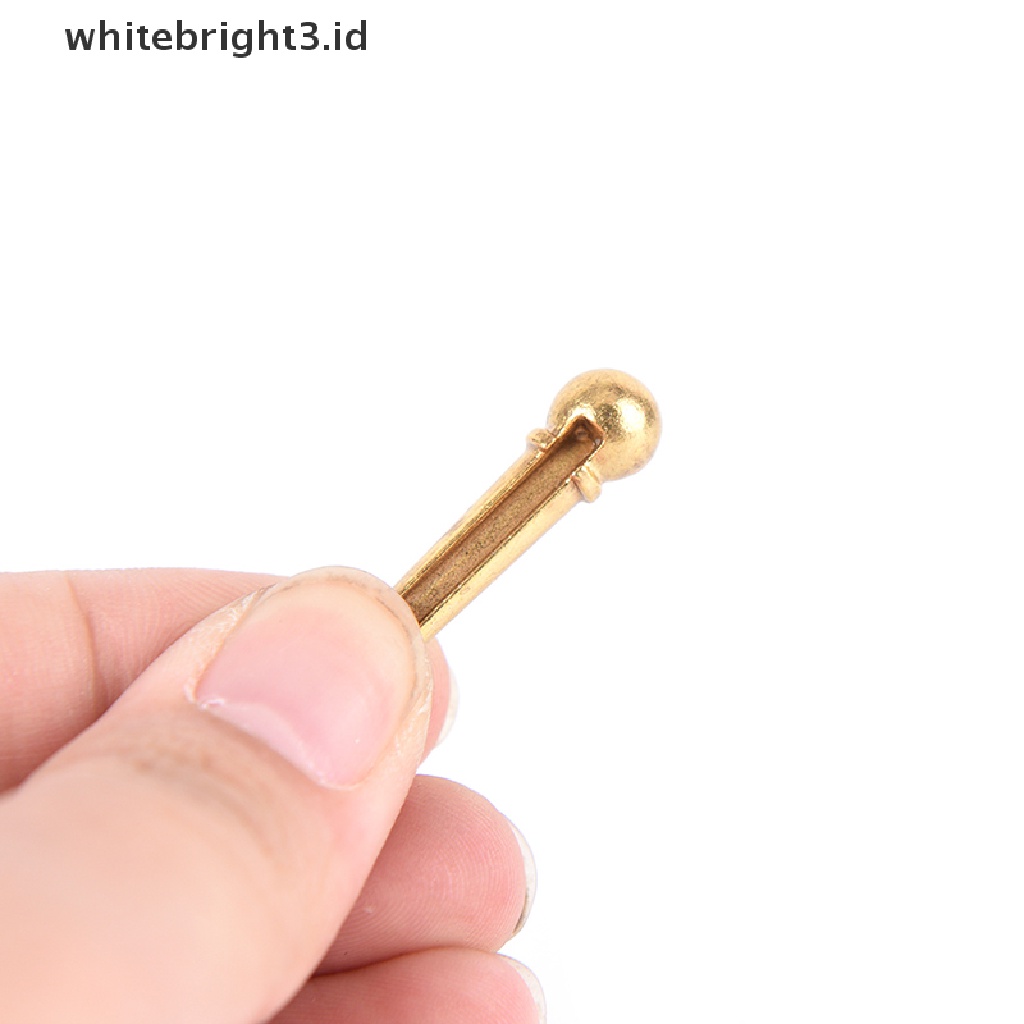 (whitebright3.id) 6pcs Pin Bridge Gitar Akustik Bahan Metal Warna silver / Emas