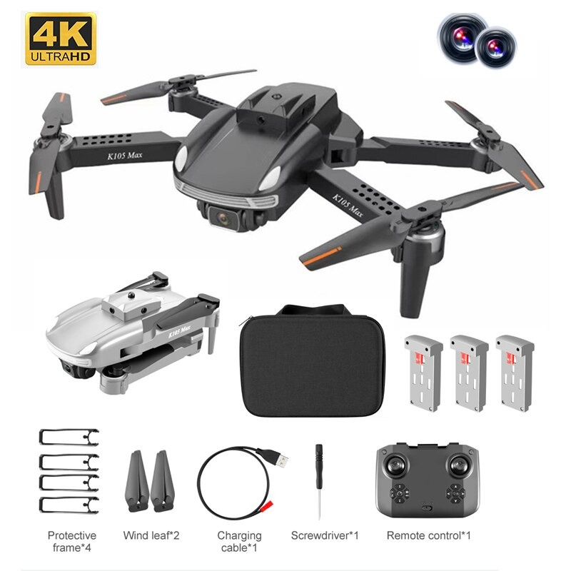 Quadcopter Drone RC WiFi Drone Dual Camera 4K - K105 Max