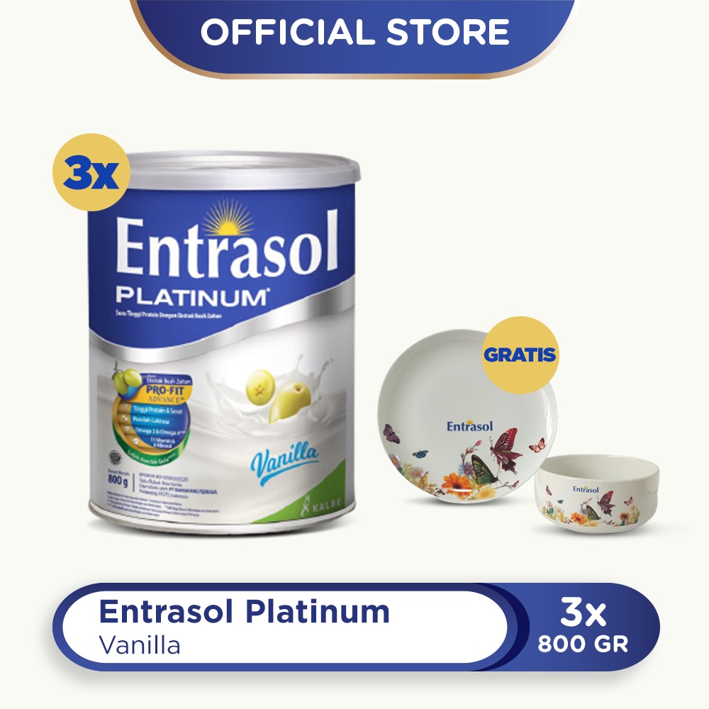 Buy 3 Entrasol Platinum Vanilla 800g Free Animal Colorful Series Dinner Set