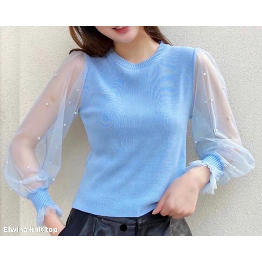 Elwina knit top blouse -Thejanclothes