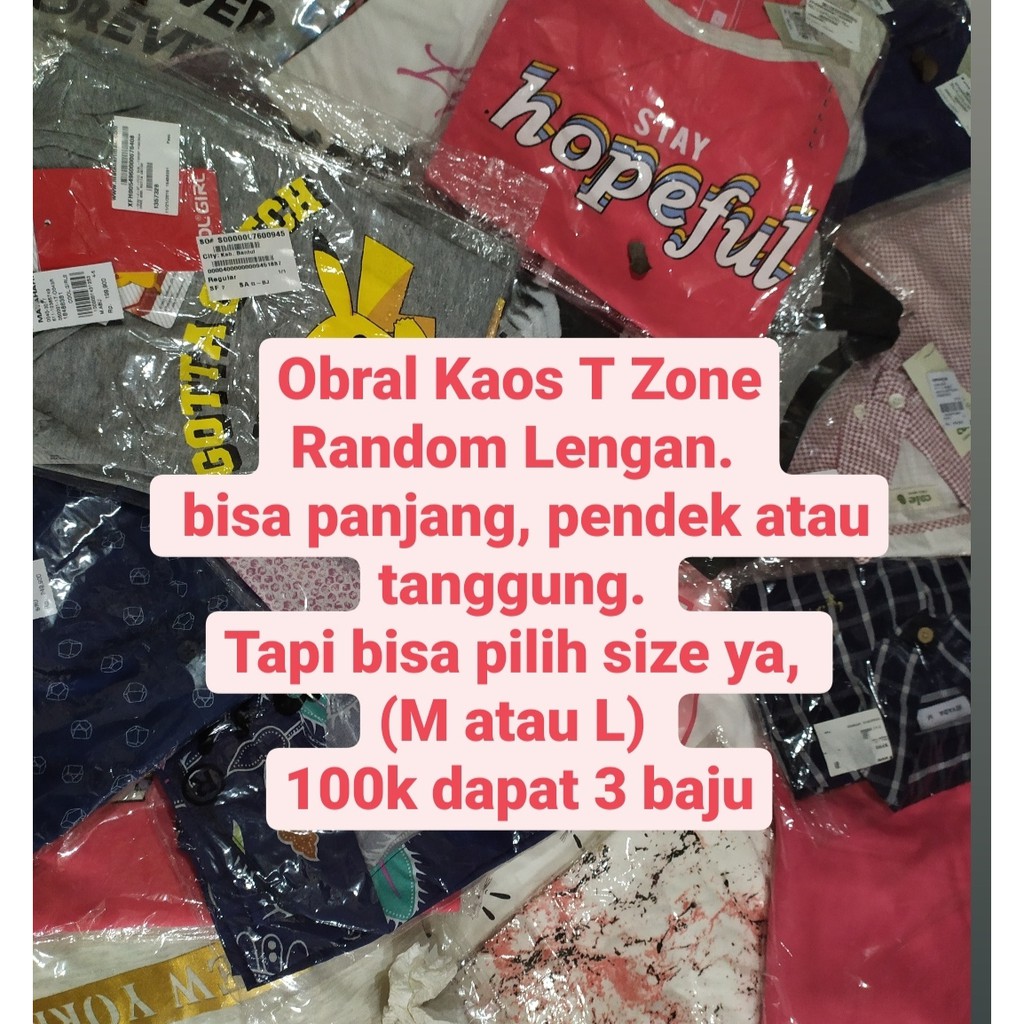 Obral Kaos T Zone Cewek Original Baru