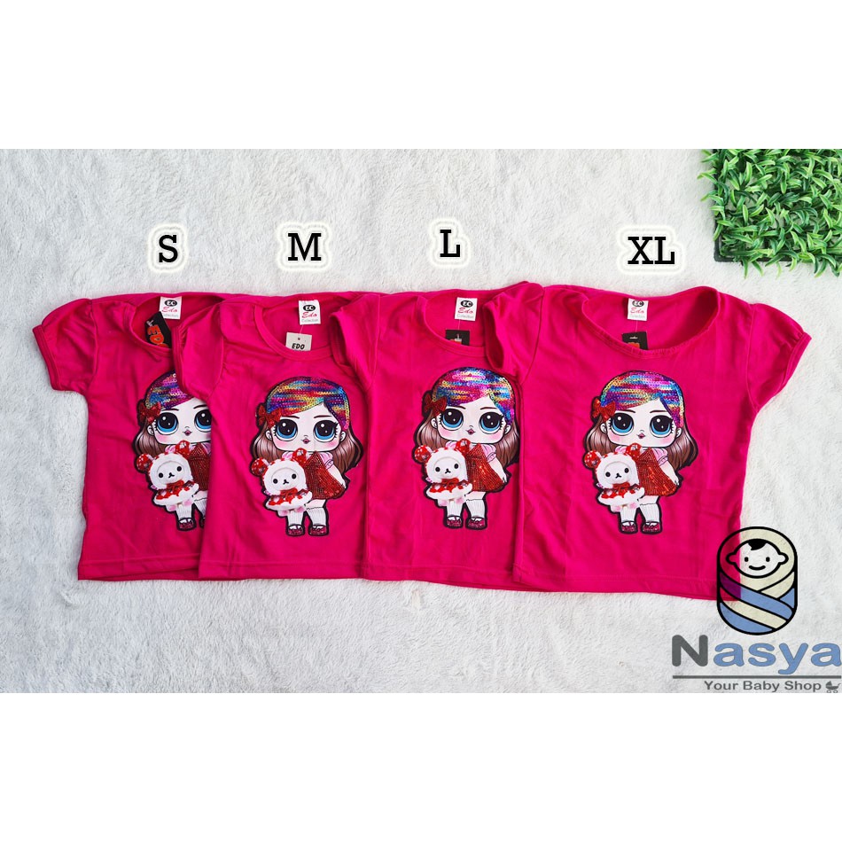 [E-011] Kaos Anak perempuan oblong (6 bulan - 3 tahun) S M L XL atasan baju