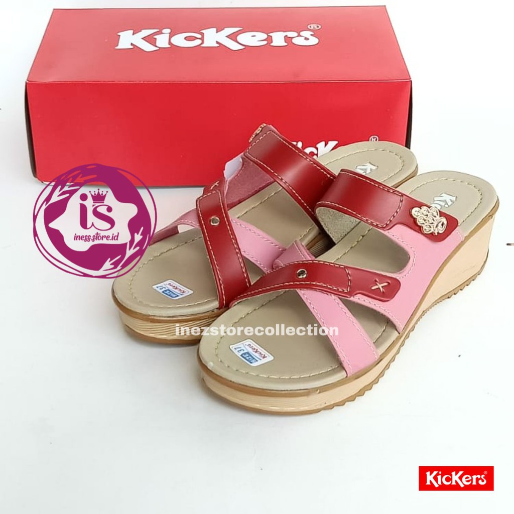 SANDAL WEDGES WANITA KICKERS MURAH KODE LO7 HARGA GROSIR