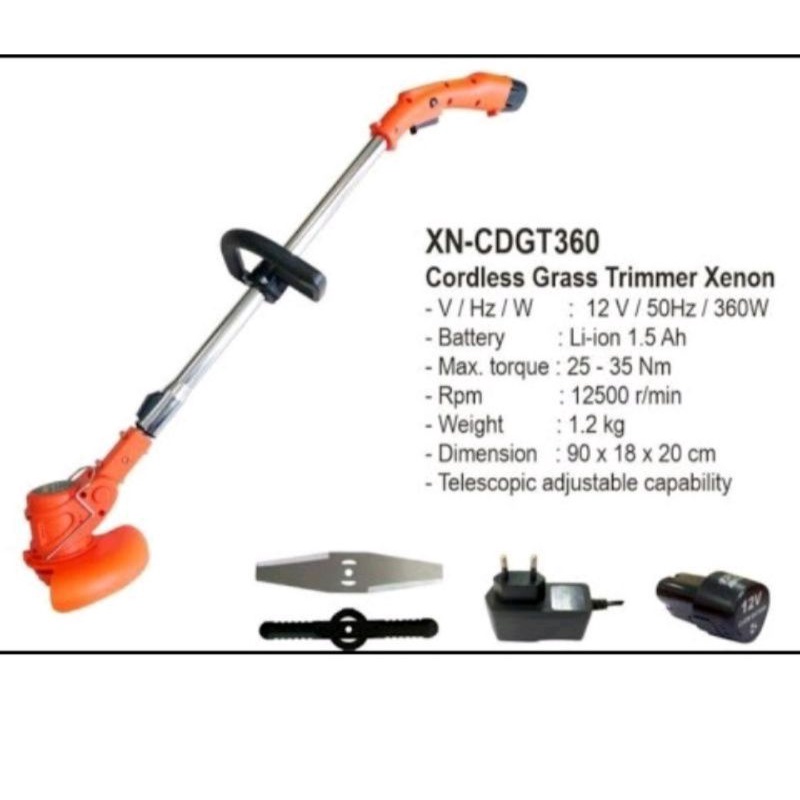 mesin rumput mini cordless 12v xenon CDGT 360