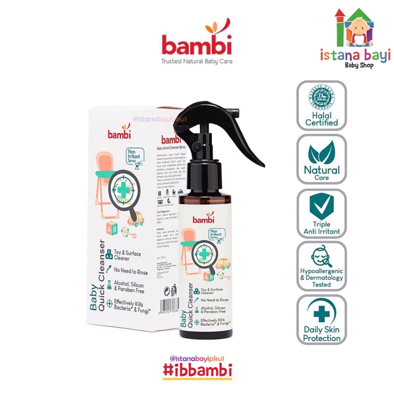 Bambi Baby Quick Cleanser Spray 120 ml/Pembersih mainan