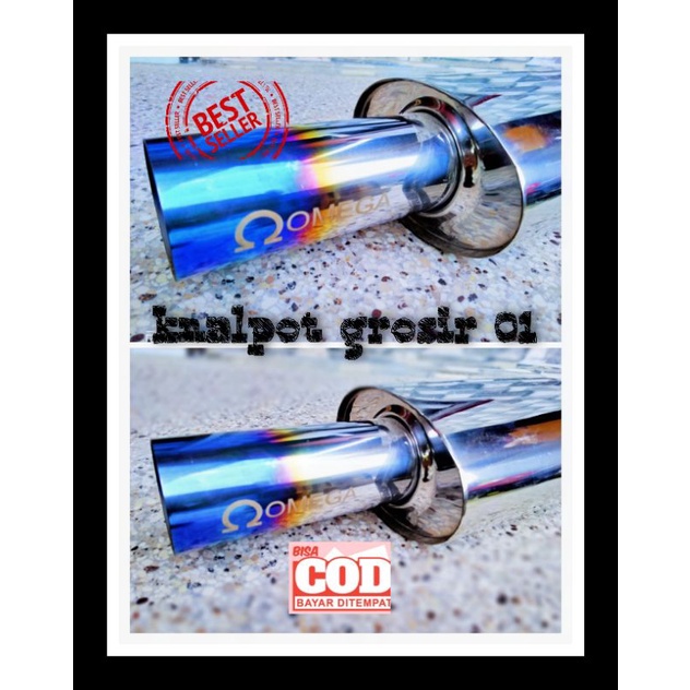 KNALPOT MOBIL RACING OMEGA Knalpot omega full stainless Knalpot Mobil Racing blue tip omega exhaust 