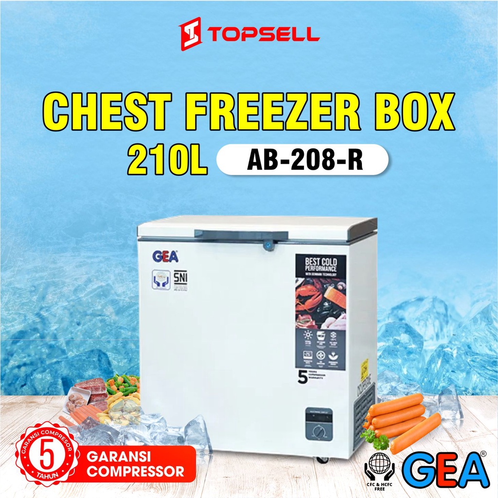 Freezer Box GEA AB-208 Chest Freezer 210 Liter Gratis Ongkir