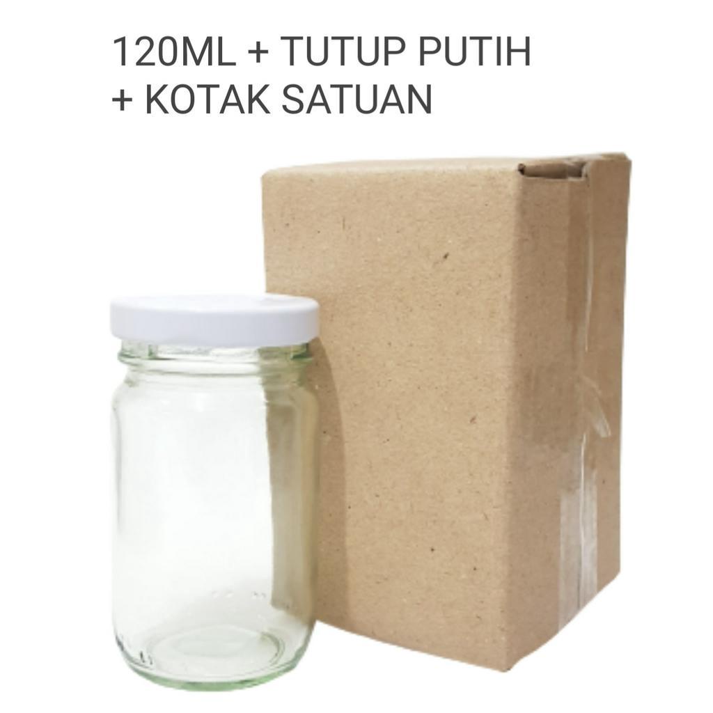 120ml Botol Kaca Silinder Bulat 120ml BARU + TUTUP SENG / BOTOL Jar 120ml botol jar Beling 120 ml DAN TUTUP BARU s1 bonus sarung tangan plastik isi 100 pcs untuk pembelian 60 pcs