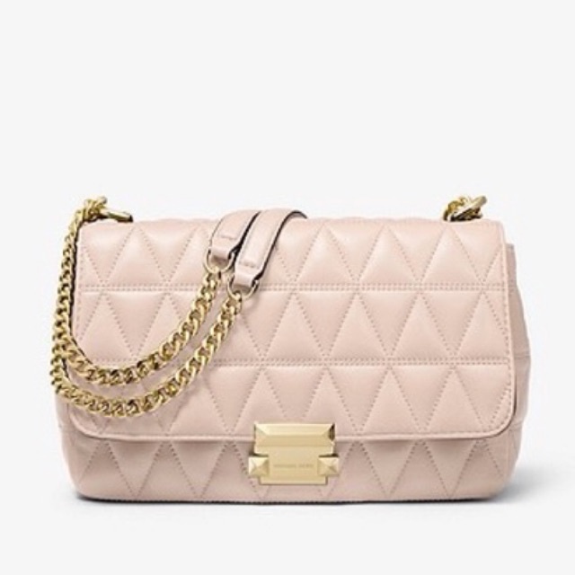 MICHAEL KORS MK  Sloan Large Quilted Leather Shoulder Bag Soft Pink