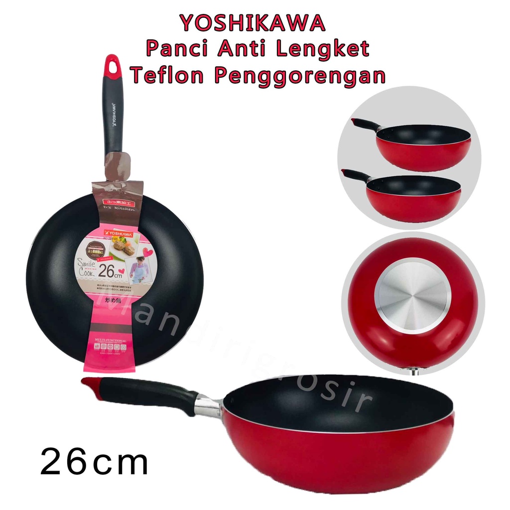 Teflon Penggorengan * YOSHIKAWA Wok Pan * Panci Anti Lengket * Wajan