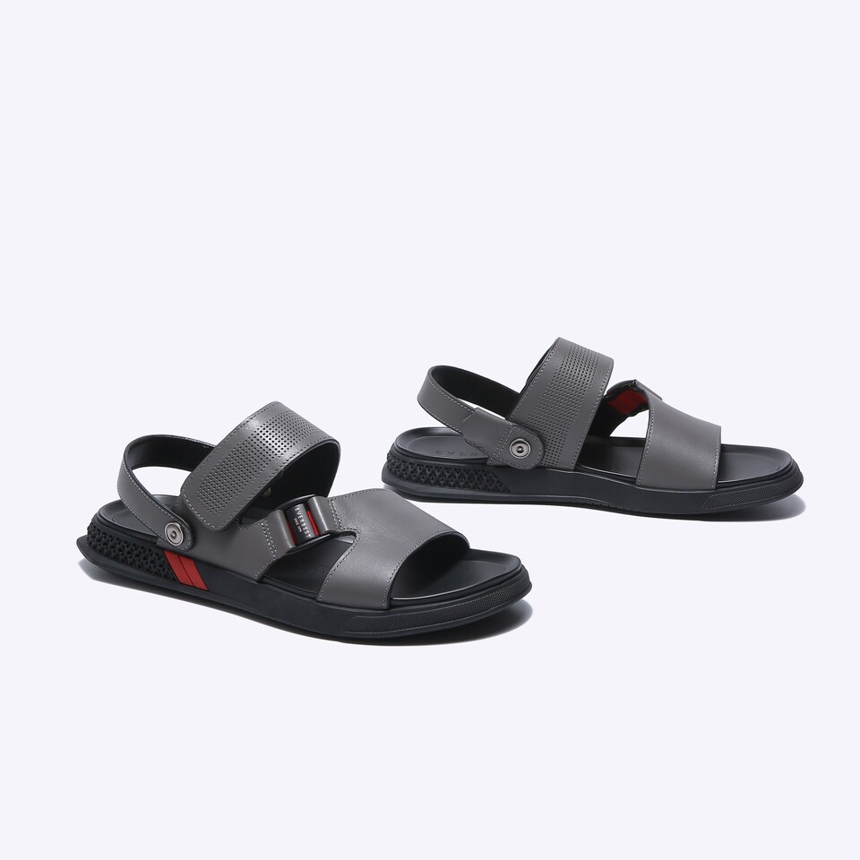 SANDAL KULIT EVERBEST PRIA ORIGINAL SLINGBACK CASUAL ASLI ABU-ABU EM30