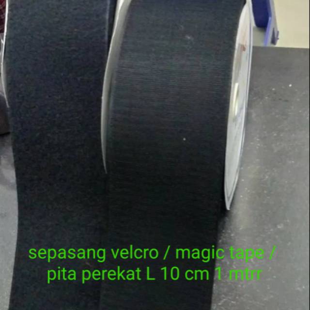 

Velcro pita perekat magic tape hitam L 10 cm 1mtr