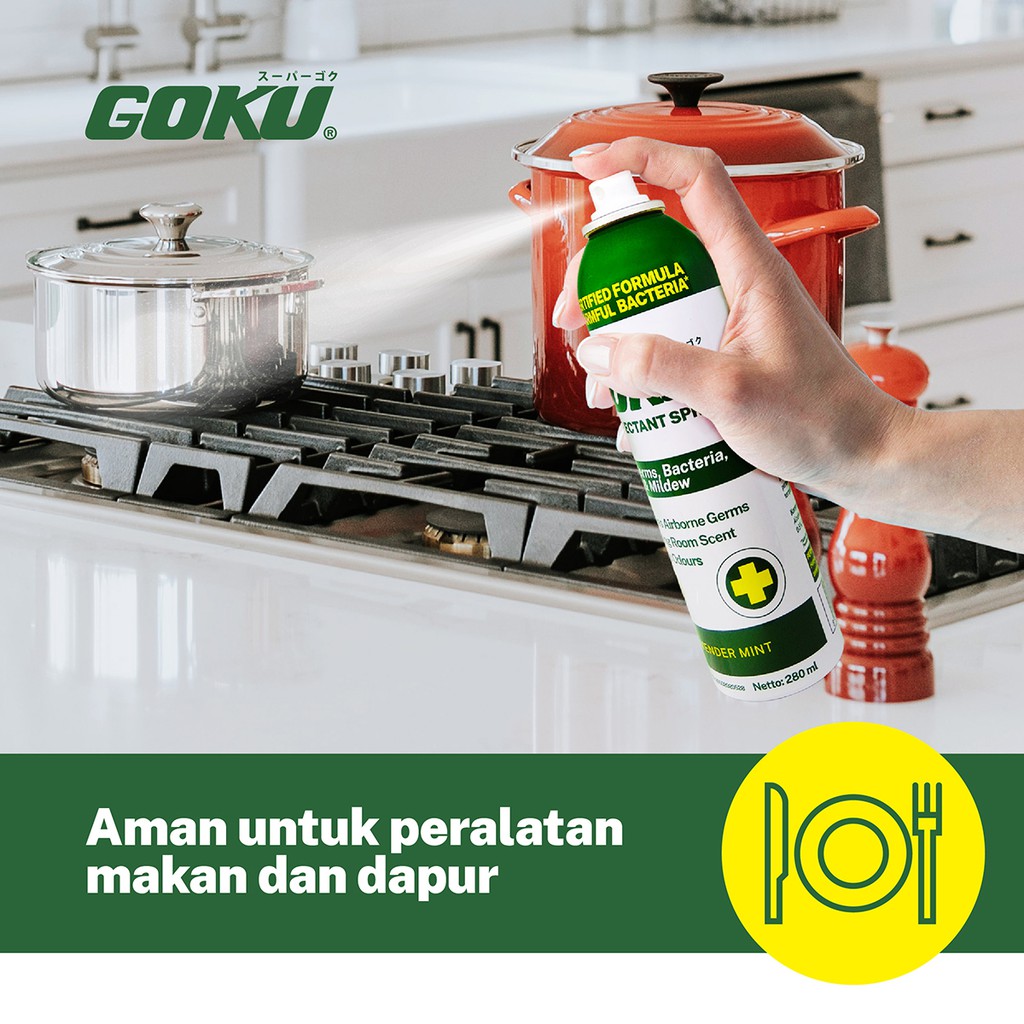 Goku Disinfectant Spray 280ml - Lavender Mint - Cap Kupu