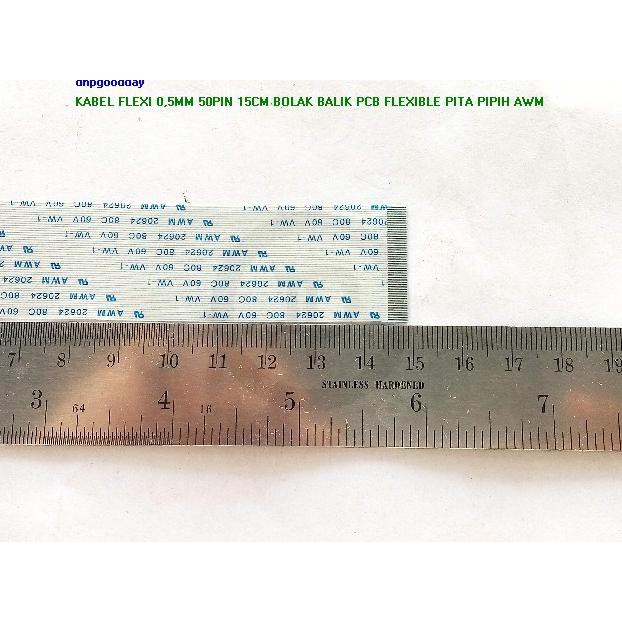 

Kabel Flexi 0,5Mm 50Pin 15Cm Bolak Balik Pcb Flexible Pita Pipih Awm Dnpgood11 Diminati Banget