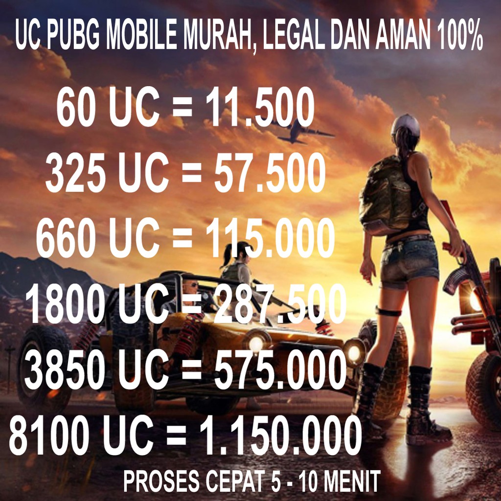 1800 UC PUBG MOBILE LEGAL GPC 100% - 