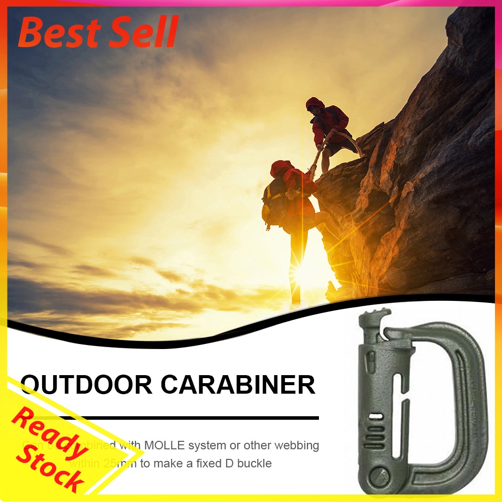 Lightweight Outdoor D-Shape Backpack Carabiner Plastic Steel Hanging Clasp