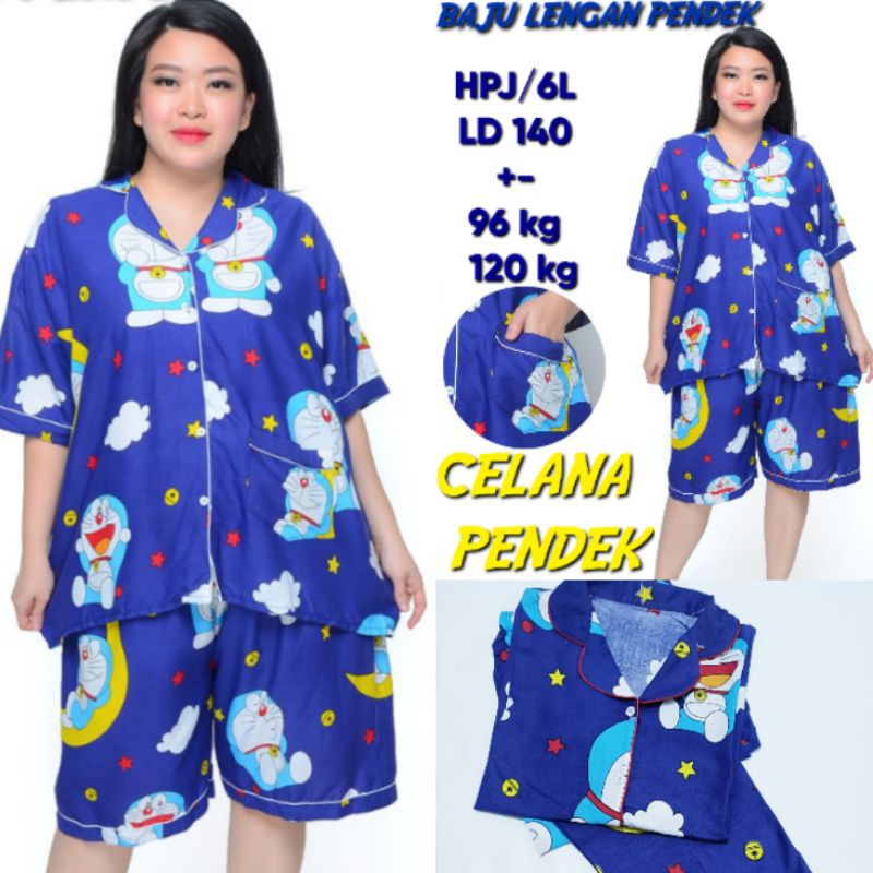 BAJU TIDUR SUPER BIG SIZE /JUMBO WANITA SETELAN LD 140