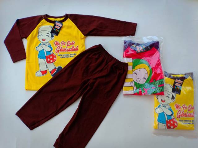 [READY JATENG] SETELAN ANAK KARAKTER ISLAMI / BAJU ANAK KARAKTER ISLAMI
