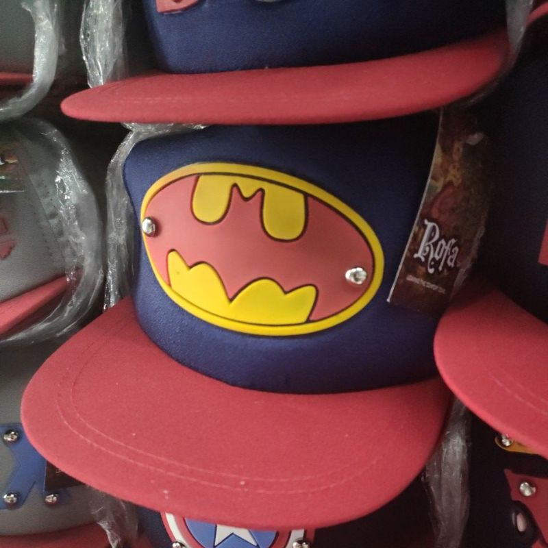Topi Anak Snapback anak/Topi ploking anak/topi anak karakter-batman navy