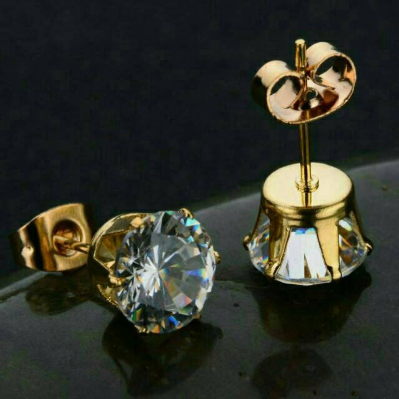 ANTING TUSUK NAGITA WARNA EMAS TITANIUM STAINLESS STEEL