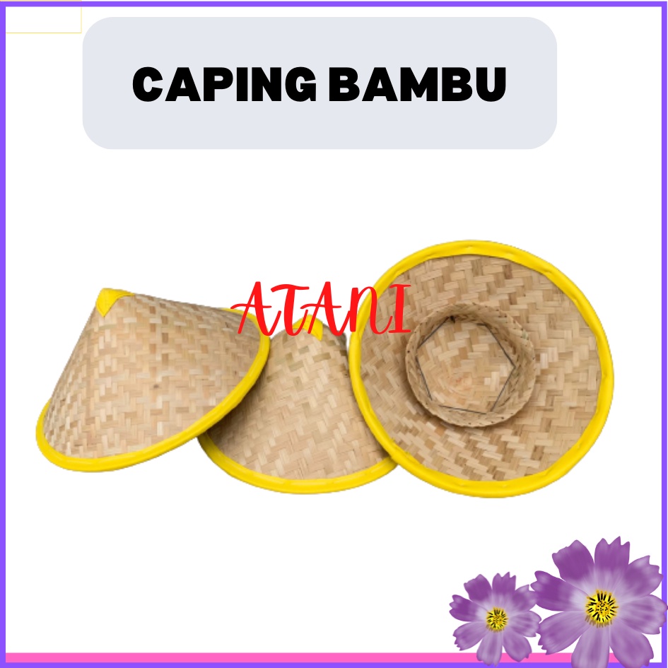 Caping Bambu Topi Petani Caping Petani Topi Tani Topi Sawah Ladang Caping Petani Bambu Anak Lukis De