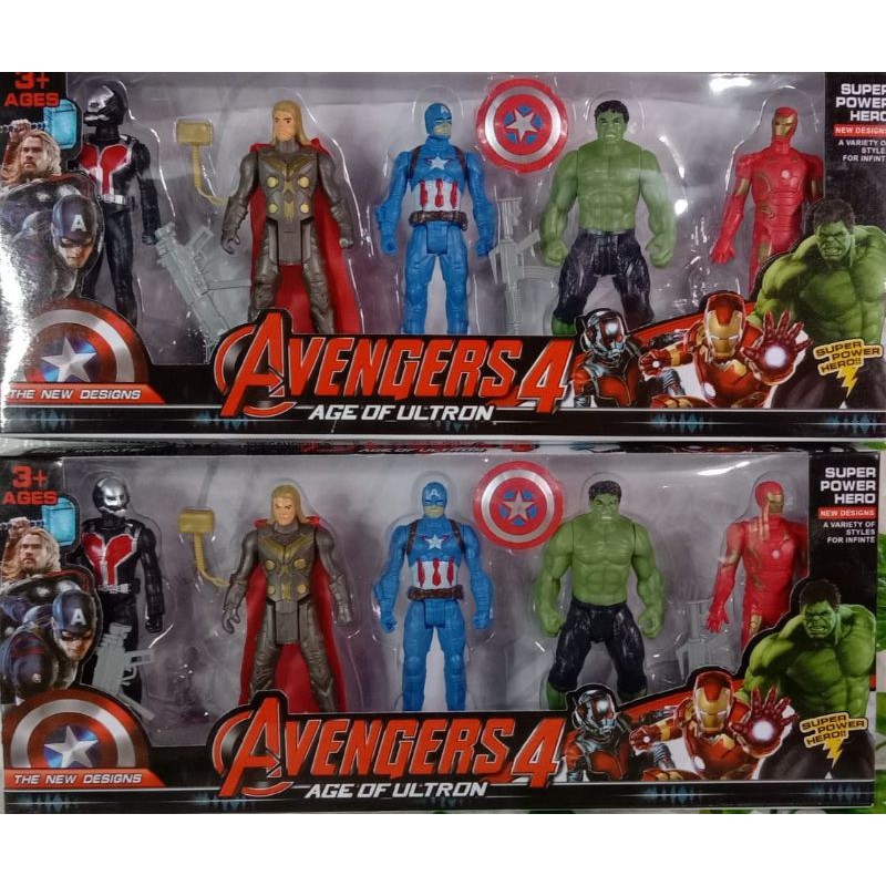 AVENGER SET ISI 5 dan 4 mainan figur avengers