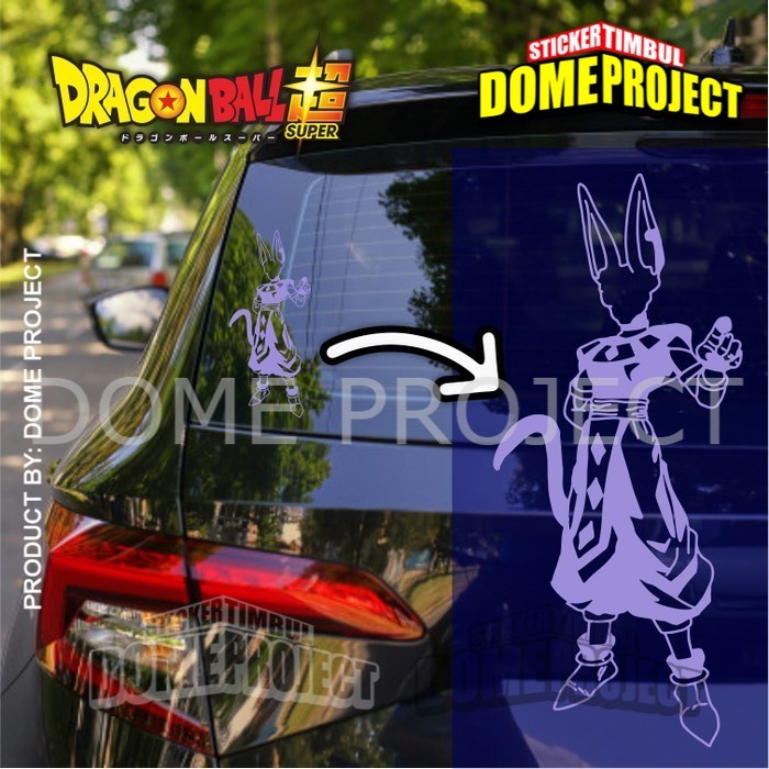 STIKER ANIME BEERUS SAMA CUTTING AKSESORIS BODY MOTOR DAN MOBIL STICKER AESTHETIC DEKORASI OTOMOTIF