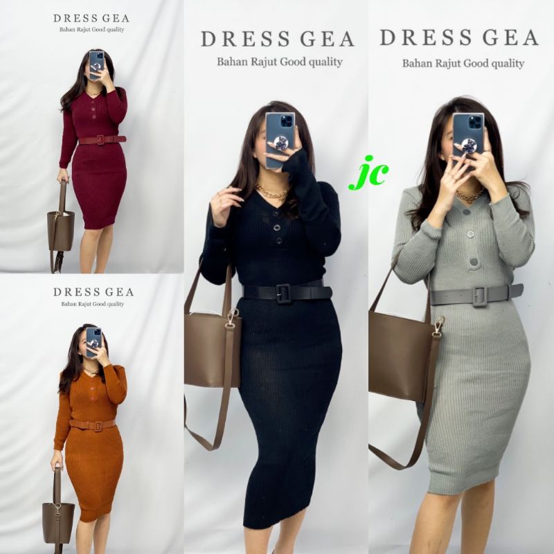 JCBC - Dress Gea Rajut / Dress Rajut  / Dress Rajut Fashion Wanita Terbaru