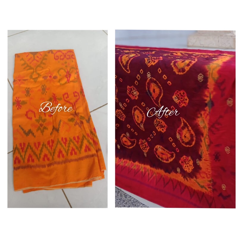 Jasa Lasem Kamen/Jumput Keong  (Warna Dasar kamen ORANYE)