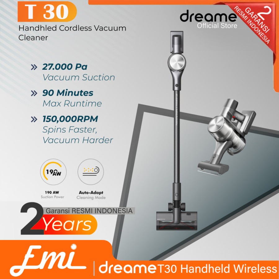 Dreame T30 Handheld Cordless Vacuum Cleaner 27kPa Penyedot Debu