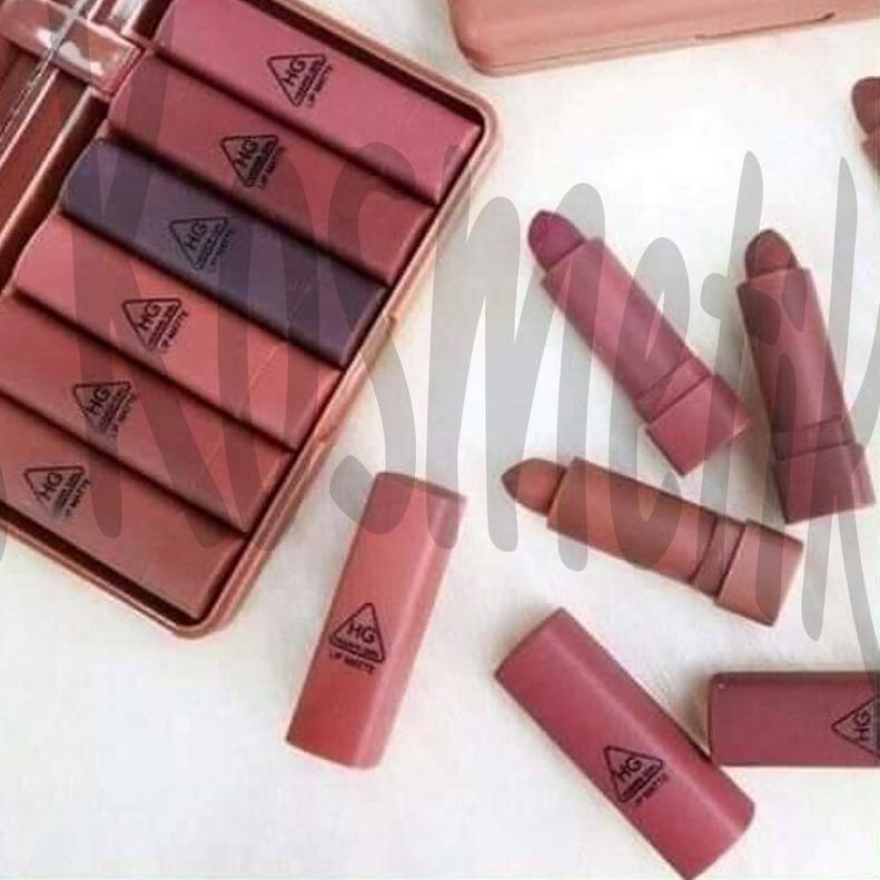 ▲ Hasaya Girl Lipstik Nude Series Lip Matte Pumpkin Color Set 6 Pcs Plus Kaca ☉