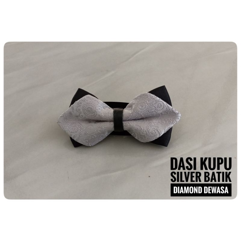 Dasi Kupu Batik Silver Diamond Dewasa