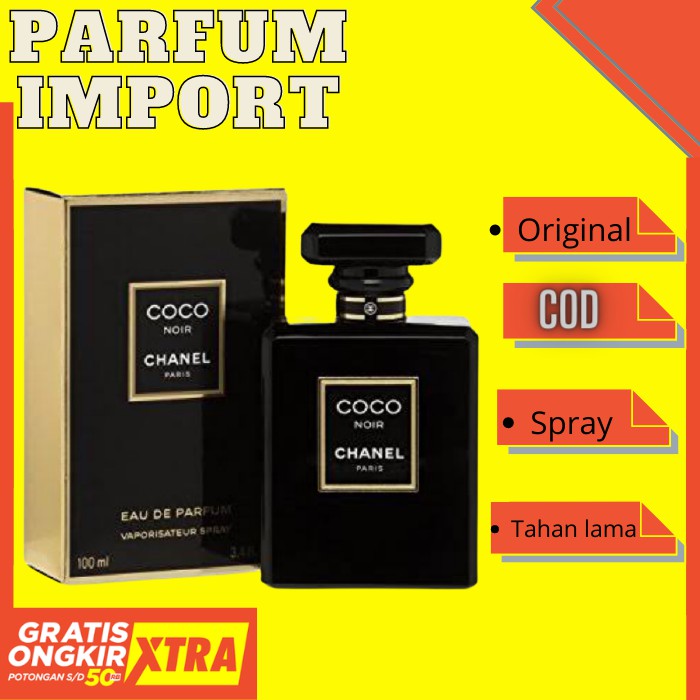 Parfum Wanita Coco Chanel Noir Black cologne edp minyak wangi tahan lama asli dari paris import ori.
