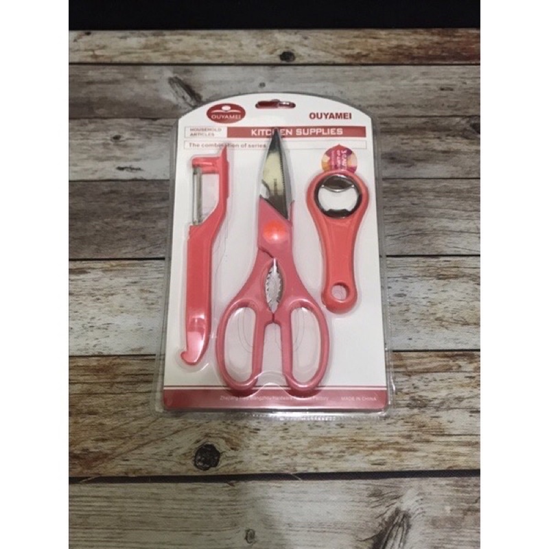 Gunting Set Dapur Plus Peeler 1 Set Isi 3