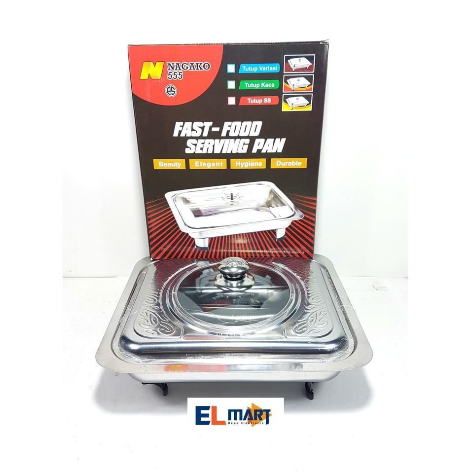 Dijual Nagako 555 piring prasmanan persegi tutup kaca /tempat saji prasmanan Limited