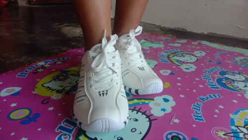 Kano Style Fashion Wanita Pu Striped Leather Casual Lace-up Sneakers