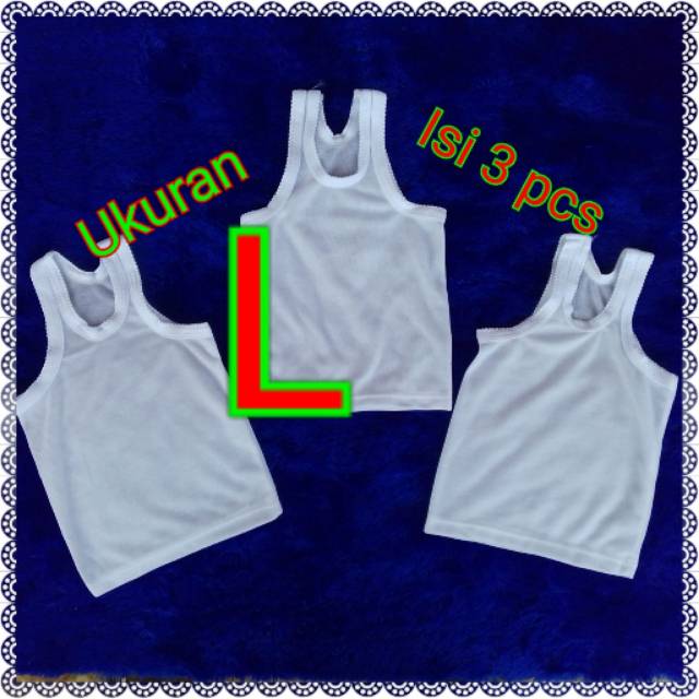 Kaos dalam bayi singlet ukuran L isi 3pcs