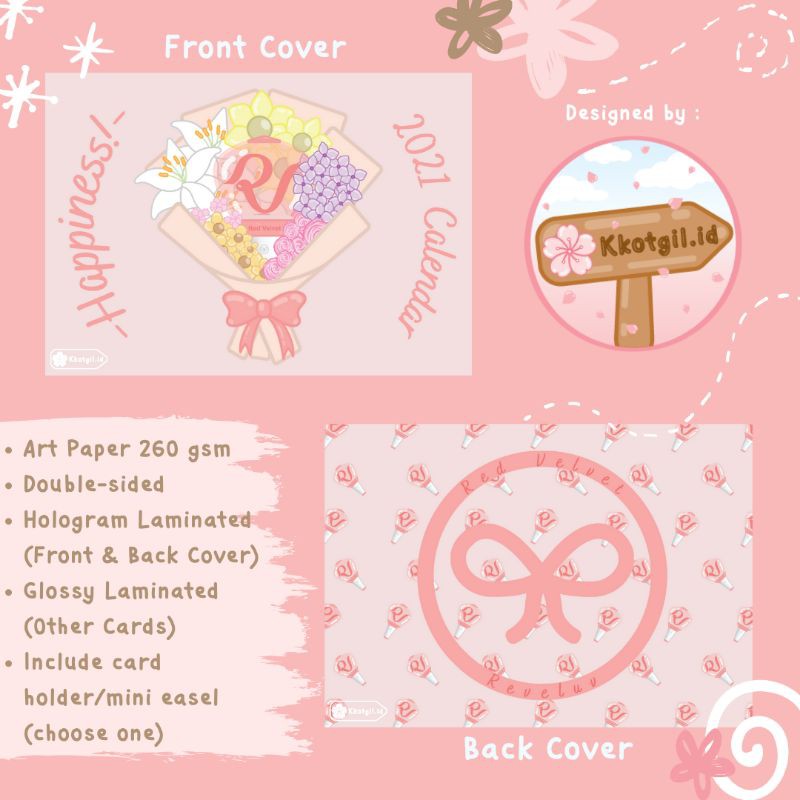 

RED VELVET Aesthetic Desk Calendar | KPOP Aesthetic Calendar |2021KPOP Fandom Calendar by KKOTGIL.ID