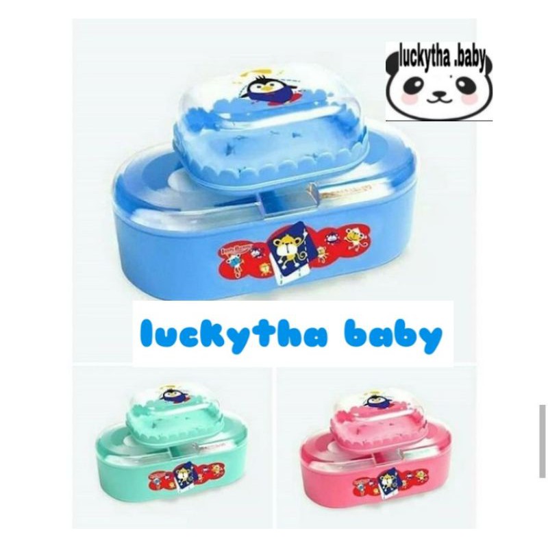 TEMPAT BEDAK BAYI DAN TEMPAT SABUN BAYI LUSTY BUNNY / PUFF BEDAK BAYI / TEMPAT BEDAK 3 IN 1