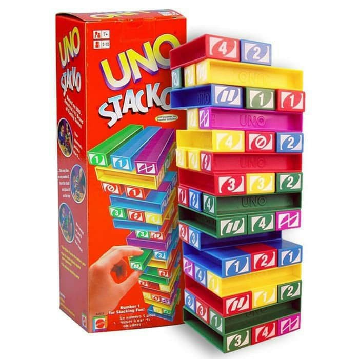 Mainan anak edukasi balok susun UNO STACKO