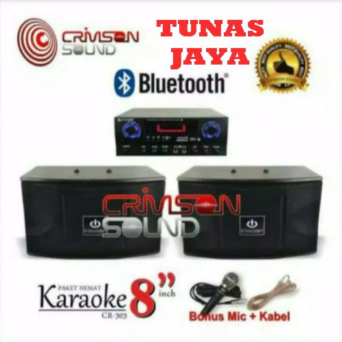 PAKET SPEAKER CRIMSON CR-303 CR 3030 CR303 BLUETOOTH 8 INCH