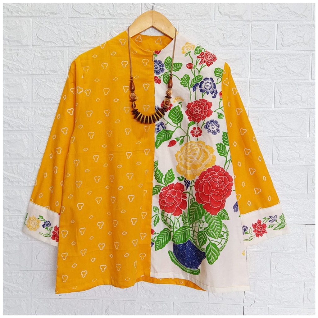 Blus Ayudya flower jumputan batik solo atasan kerja