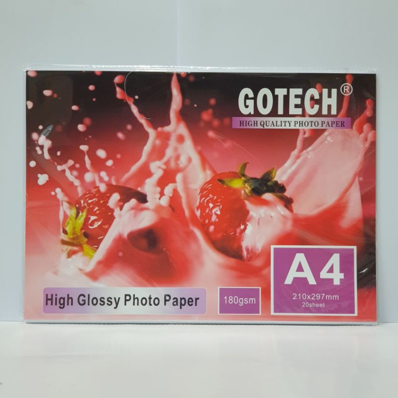 GOTECH GLOSSY PHOTO PAPER A4 180 GSM