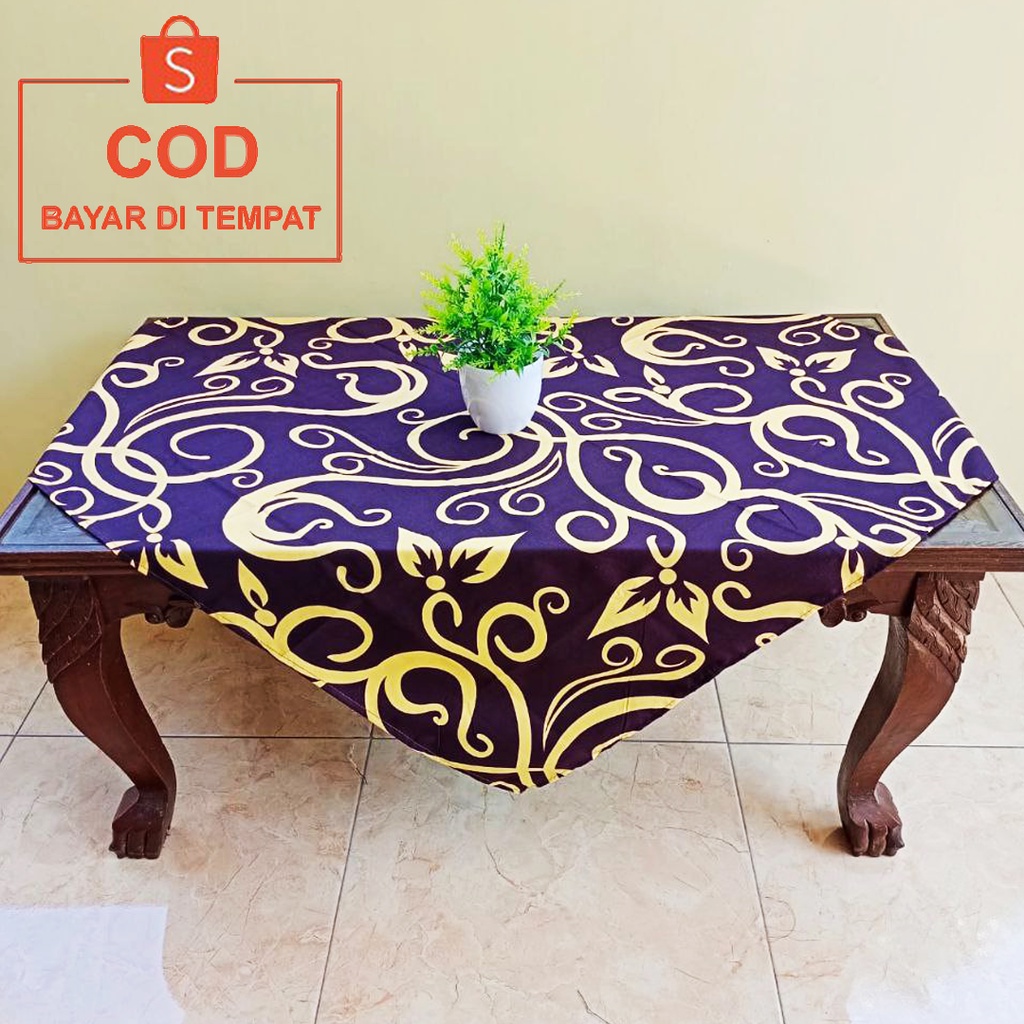 ✅COD Taplak Meja Tamu Kotak Motif Batik 100x100cm Kain Katun Perlengkapan Dekorasi Interior Ruangan Rumah Home Decor Aesthetic Estetik Minimalis Modern