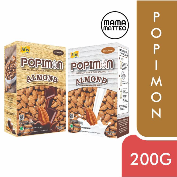 AFIS POPIMON Sari Bubuk Almond Umum Minuman kesehatan keluarga / Susu Afislife Original Chocolate / AFIS BANDUNG