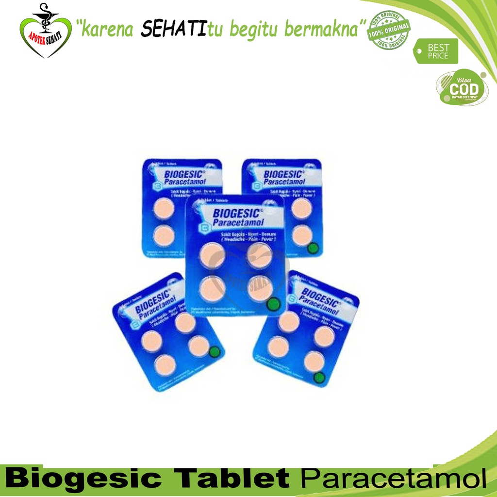 Biogesic Tablet 4 S - Obat Demam-Panas-Sakit Kepala-Gigi