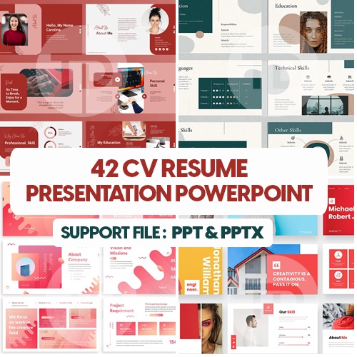 CV & RESUME TEMPLATE POWERPOINT FRESH & CLEAN SIAP PAKAI