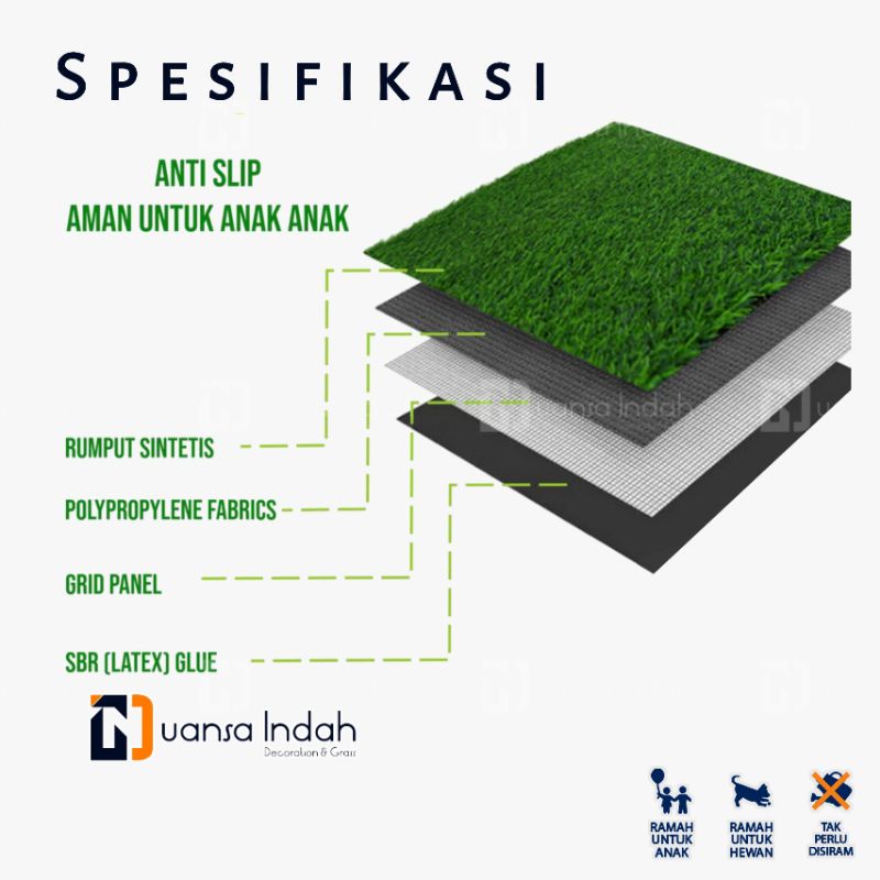 RUMPUT SINTETIS SWISS PREMIUM 1 ROLL UKURAN 2x25 METER