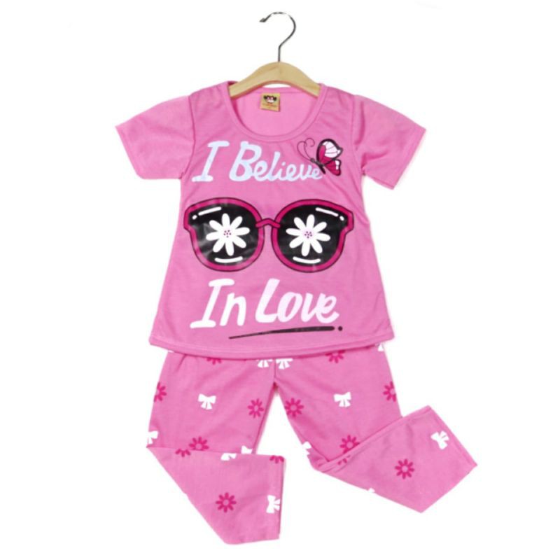 SETELAN SIKUNING PAKAIAN BAJU ANAK PEREMPUAN 2-6 TAHUN MOTIF I BELIEVE IN LOVE-4